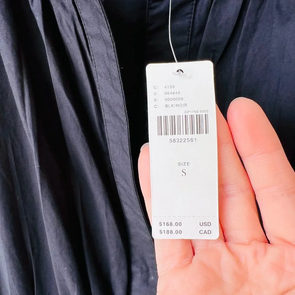 Anthropologie NWT Cotton Somerset maxi dress in black Size - Picture 7 of 12